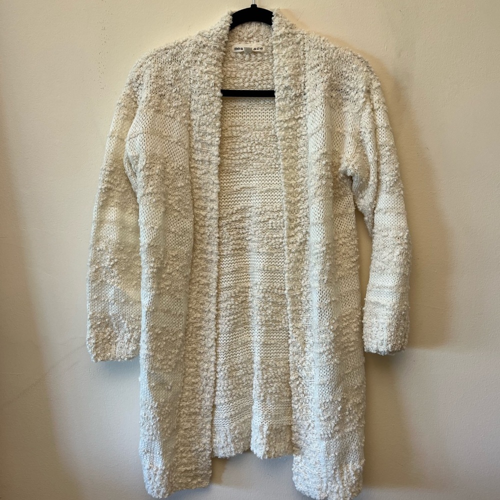 Mesh + Lace cream Cardigan